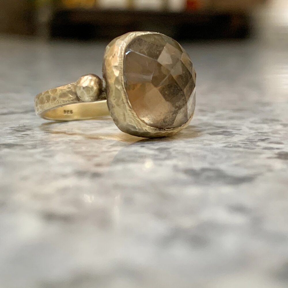 Semiprecious Smokey Gemstone Ring ✨